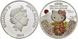 Isole Cook - Medaglia 2014 - 40° Anniversario Hello Kitty 2014 - Ag .999 - gr. 26 - 38 mm. - in capsula (NB: La medaglia NON E' in argento).

SPEDIZ...