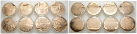 Israele - Lotto di 8 medaglie celebrative di eventi e personaggi chiave della storia di Israele: "Exodus" Commemora la nave Exodus e il contributo deg...