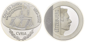 Lussemburgo - Granducato del Lussemburgo - 25 Euro "Henri I" 2002 - 50° anniversario del sistema giudiziario europeo - Mint: Utrecht - Ag .925 - KM#83...
