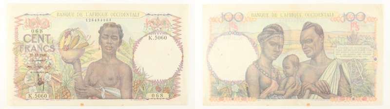 Africa Occidentale Francese - banconota 100 Francs 27/12/1948 - P#40

SPEDIZIO...
