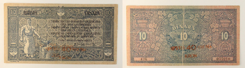 Jugoslavia - banconota 40 Kruna sovrastampa su 10 Dinara 1919 - P#17

SPEDIZIO...
