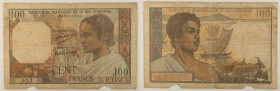Madagascar e Comore - banconota 100 Francs 1963 - Emissione provvisoria della sovrastampa dell'"Institut d'Émission" - P#52

SPEDIZIONE IN TUTTO IL ...