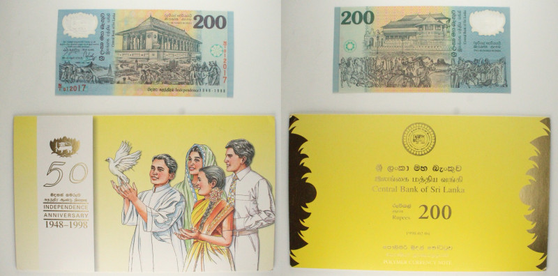 Sri Lanka - banconota 200 Rupees (Independence) 1998 - 50° Anniversario della Li...