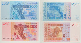 Africa Occidentale - Lotto di 2 banconote: Costa d'Avorio 1000 Francs 2003 P#115A - 2000 Francs 2003 P#216B

SPEDIZIONE IN TUTTO IL MONDO - WORLDWID...