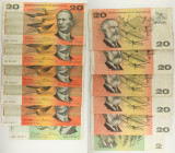 Australia - Lotto di 6 banconote: 4 esemplari da 20 Dollars ND (1976-1979) P#46b - 20 Dollars ND (1974-1975) P#46a - 2 Dollars ND (1976) P#43b

SPED...