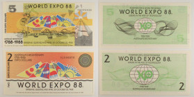 Australia - Souvenir Notes - Lotto di 2 banconote: 5 Expo Dollars 1988 - 2 Expo Dollars 1988

SPEDIZIONE IN TUTTO IL MONDO - WORLDWIDE SHIPPING

U...