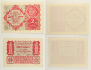 Austria - Lotto di 2 banconote: 2 Kronen 1922 P#74 - 1 Krone 1922 P#73

SPEDIZIONE SOLO IN ITALIA - SHIPPING ONLY IN ITALY

AU