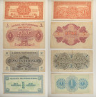 Austria - Allied Military Authority - Lotto di 4 banconote: 5 Schilling 1944 P#105 - 2 Schillings 1944 P#104 - 1 Schilling 1944 P#103 - 50 Groschen 19...