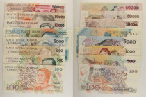 Brasile - Lotto di 8 banconote: 500 Cruzeiros 1990 P#230 - 50.000 Cruzeiros 1992 P#234 - 5000 Cruzados 1988 P#214 - 10.000 Cruzeiros ND (1991-1993) P#...