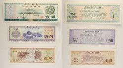Cina - Foreign Exchange Certificate - Lotto di 3 banconote: 1 Yuan 1979 P#FX3 - 50 Fen 1979 P#FX2 - 10 Fen 1979 P#FX1

SPEDIZIONE IN TUTTO IL MONDO ...