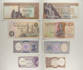 Egitto - Lotto di 4 banconote: 50 Piastres ND (1985-1994) P#58 - 10 Piastes ND (1999-2002) P#189b - 5 Piastres ND (1961-1970) P#180 - 1 Pound ND (1968...