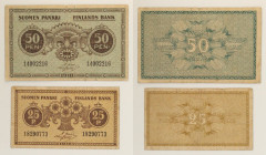 Finlandia - Lotto di 2 banconote: 50 Pennia 1918 P#34 - 25 Pennia 1918 P#33

SPEDIZIONE SOLO IN ITALIA - SHIPPING ONLY IN ITALY

VF