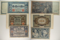 Germania - Lotto di 3 banconote: 100 Mark 1910 P#42 - 100 Mark 1920 P#69 - 20 Mark 1915 P#63

SPEDIZIONE SOLO IN ITALIA - SHIPPING ONLY IN ITALY

...