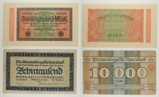 Germania - Lotto di 2 banconote: Stato federale del Württemberg 10.000 Mark 1923 P#S982 - 20.000 Mark 1923 Reichsbanknote P#85

SPEDIZIONE SOLO IN I...