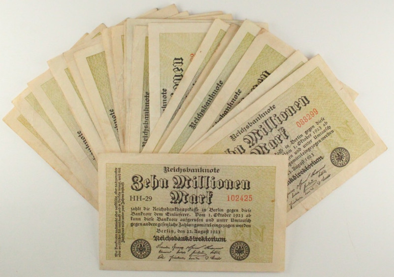 Germania - Repubblica di Weimar (1918-1933) - Lotto 25 banconote 10.000.000 Mark...