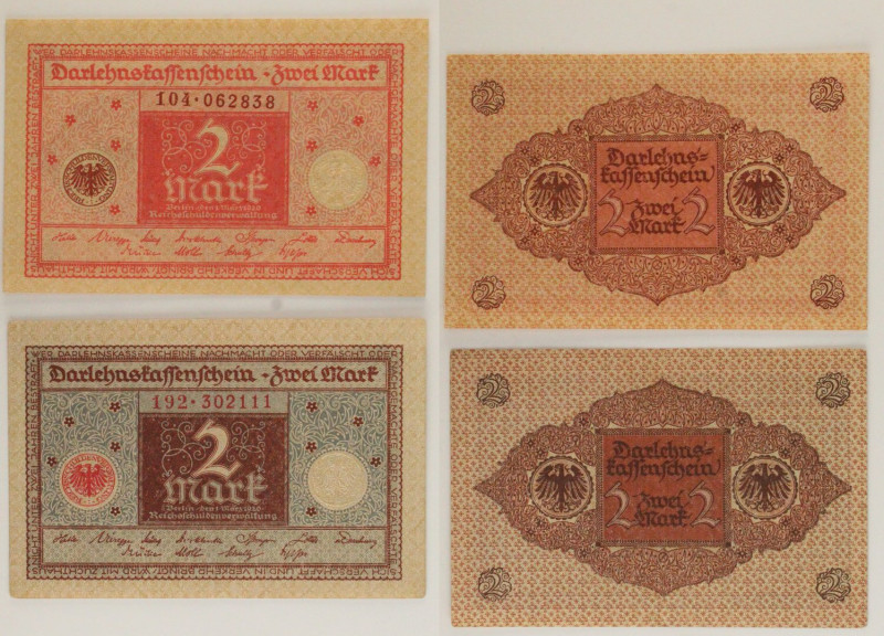 Germania - Lotto di 2 banconote 2 Mark 1920 P#59 - 2 Mark 1920 P#60

SPEDIZION...