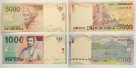 Indonesia - Lotto di 2 banconote: 5000 Rupiah 2001 P#142 - 1000 Rupiah 2000 P#141

SPEDIZIONE IN TUTTO IL MONDO - WORLDWIDE SHIPPING

AU-UNC