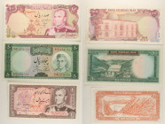 Iran - Lotto di 3 banconote: 100 Rials (Mohammad Reza Pahlavi) 1354 (1975) P#102 - 50 Rials (1971 "light panel" issue) ND (1971) P#90 - 20 Rials ND (1...