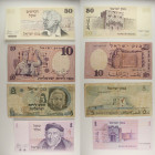 Israele - Lotto di 4 banconote: 1 Sheqel (Sir Moses Haim Montefiore) 1978 P#43 - 50 Sheqalim (David Ben-Gurion) 1978 P#46 - 10 Israeli Pounds (Walks o...