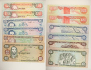 Jamaica - Lotto di 6 banconote: 2 esemplari da 20 Dollars ND (1985-1999) P#72 - 2 esemplari da 10 Dollars ND (1985-1994) P#71 - 5 Dollars ND (1985-199...