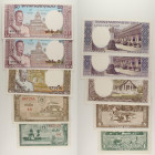 Laos - Lotto di 5 banconote: 2 esemplari da 50 Kip ND (1963-1976) P#12 - 20 Kip ND (1963-1976) P#11 - 5 Kip ND (1957-1962) P#2 - 1 Kip ND (1957-1962) ...