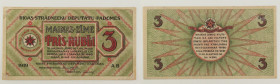 Lettonia - banconota 3 Roubles 1919 - Questa banconota fu stampata poco dopo che la Lettonia dichiarò la sua indipendenza dall'Impero Russo - P#R2

...