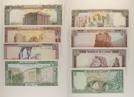 Libano - Lotto di 4 banconote: 50 Livres ND (1964-1988) P#65 - 25 Livres ND (1964-1983) P#64 - 10 Livres ND (1964-1986) P#63 - 5 Livres ND (1964-1986)...