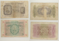Regno Unito - British Military Authority - Lotto di 2 banconote: 1 Shilling ND (1942-1943) P#M2 - 2 Shillings 6 Pence ND (1942-1943) P#M3

SPEDIZION...