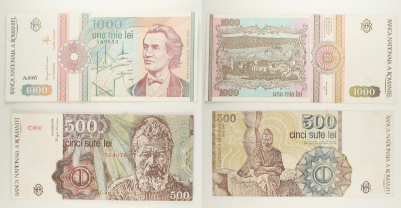 Romania - Lotto di 2 banconote: 500 Lei 1991 P#98 - 1000 Lei 1993 P#102

SPEDI...