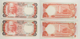 Sierra Leone - Lotto di 2 banconote: 2 Leones 1985 P#6h - 2 Leones 1984 P#6g

SPEDIZIONE IN TUTTO IL MONDO - WORLDWIDE SHIPPING

AU-UNC