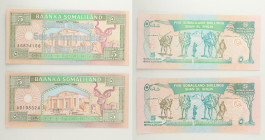 Somaliland - Lotto di 2 banconote da 5 Shillings 1994 P#1

SPEDIZIONE IN TUTTO IL MONDO - WORLDWIDE SHIPPING

UNC