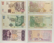 Sud Africa - Lotto di 3 banconote: 20 Rand ND (1999) P#124b - 10 Rand ND (1999) P#123b - 5 Rand ND (1990-1994) P#119e

SPEDIZIONE IN TUTTO IL MONDO ...