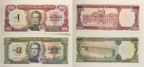 Uruguay - Lotto di 2 banconote: 1 Nuevo Peso (Sovrastampato su 1000 pesos) 1975 P#55 - 0,50 Nuevos Pesos (Sovrastampato su 500 pesos) 1975 P#54

SPE...