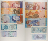 Venezuela - Lotto di 5 banconote: Un Bolivar 1989 P#68 - Dos Bolivares 1989 P#69 - 2 Bolivares 2007 P#88 - 5 Bolivares 2007 P#89 - 10 Bolivares 2007 P...