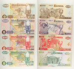Zambia - Lotto di 4 banconote: 500 Kwacha ND (1992-2003) P#39 - 100 Kwacha ND (1992-2011) P#38 - 50 Kwacha ND (1992-2010) P#37 - 20 Kwacha 1992 (1992-...