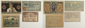 Mondiali - Germania e Austria - Lotto di 4 banconote: Città di Nordhausen (notgeld) (provincia prussiana della Sassonia) 50 Pfennigs 1921 - Città di C...