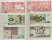 Mondiali - Lotto di 3 banconote: Bangladesh 10 Taka ND (2002-2005) P#39 - Germania 5 Deutsche Mark 1980 P#30b - Kuwait 1/2 Dinar 1968 (1994) P#24

S...