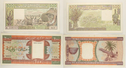 Mondiali - Lotto di 2 banconote: Costa d'Avorio 500 Francs (Black bank name and value) ND (1981-1990) P#106 - Mauritania 200 Ouguiya 1974 P#5

SPEDI...