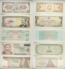 Mondiali - Lotto di 5 banconote: Ecuador 20 Sucres 1986 P#121A - Repubblica Dominicana Un Peso Oro 1988 P#126c - Tucuman Un Austral ND (1988) P#S2711 ...