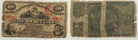 Regno d'Italia - Vittorio Emanuele II (1861-1878) - Banca Nazionale nel Regno - banconota 10 Lire Italia 17/07/1872 - RARA - Gigante BNR 8A - pieghe, ...