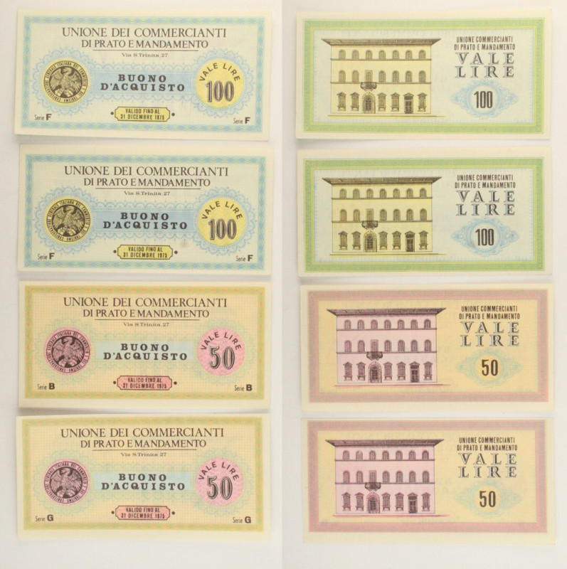 Unione dei Commercianti di Prato e Mandamento - Lotto di 4 Buoni d'acquisto: due...
