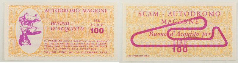 SCAM - Autodromo Magione - Buono d'Acquisto per Lire 100 valido fino al 31 dicem...