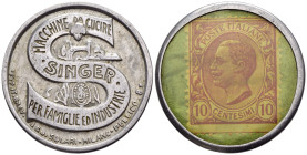 Gettone pubblicitario Macchina da Cucire Singer con francobollo da 10 Centesimi ND (1919-1923)

SPEDIZIONE SOLO IN ITALIA - SHIPPING ONLY IN ITALY