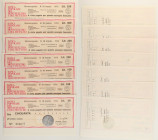 Banca Popolare del Montefeltro e del Metauro - Lotto di 7 mini assegni: 50 Lire 1976 - 100 Lire 1976 - 150 Lire 1976 - 200 Lire 1976 - 250 Lire 1976 -...