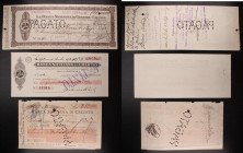 Banca Siciliana di Credito - Sede Catania - Lotto di 3 Assegni - 280 Lire 26/05/1925 (Pagato), 500 Lire 17/06/1929 (Pagato) e 5307 Lire 13/09/1929 (Es...