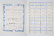 Immobiliare Moreno S.P.A - titolo nominativo per 220 azioni da 40.000 ciascuna intestato a Sig. DE TOMASO MODENA S.P.A - Modena 29/07/1975

SPEDIZIO...