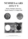 NUMMUS et ARS - Asta n 8. Mestre, 1\2 - Giugno, 1994. Monete greche, romane, bizantine, medioevali italiane ed estere, cartamoneta ecc. pp 96, nn. 105...