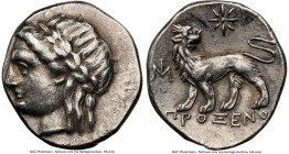 IONIA. Miletus. Ca. 4th-3rd centuries BC. AR drachm (16mm, 3.49 gm, 1h). NGC Choice VF 4/5 - 3/5, scratches. Proxenus, magistrate. Laureate head of Ap...