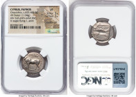 CYPRUS. Paphos. Onasioikos (ca. 425-400 BC). AR stater (21mm, 11.04 gm, 6h). NGC VF 3/5 -3/5, countermark. Pa o (Cypriot), bull standing left on solid...