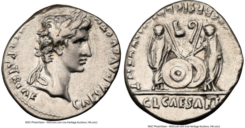 Augustus (27 BC-AD 14). AR denarius (18mm, 3.64 gm, 10h). NGC Choice VF 4/5 - 3/...